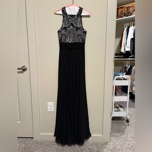 Eliza J Black and Silver Maxi Dress